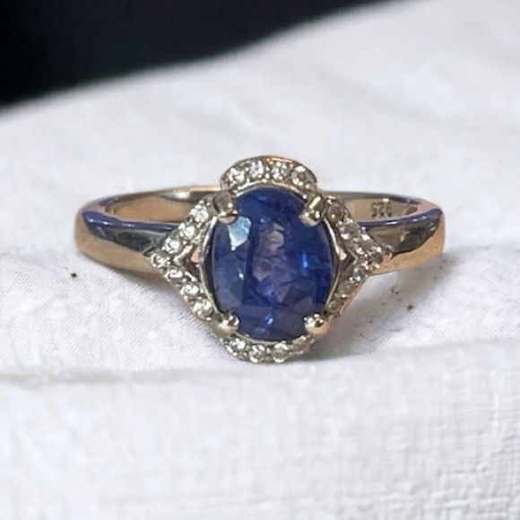 Natural Ceylon Sapphire Sterling Silver Ring (6.75) - Picture 2 of 12